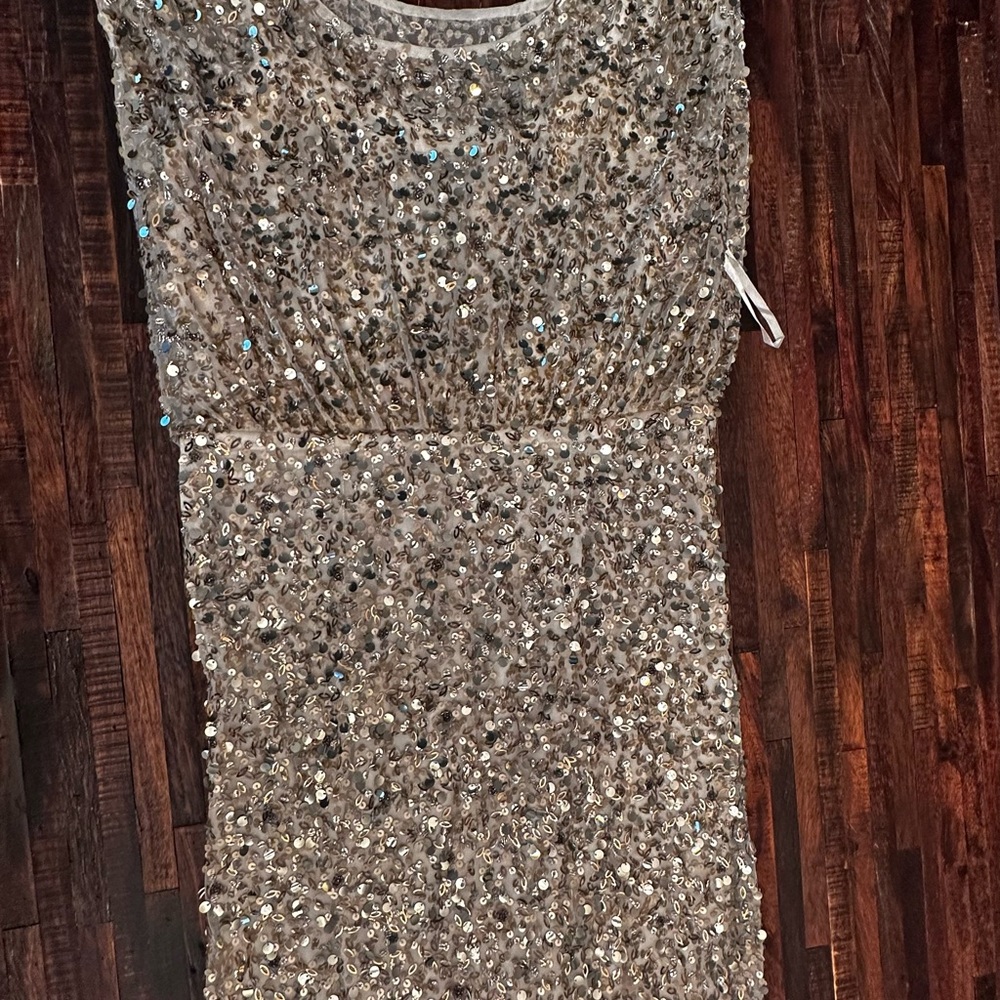 Aidan Mattox Ivory Sequin Dress